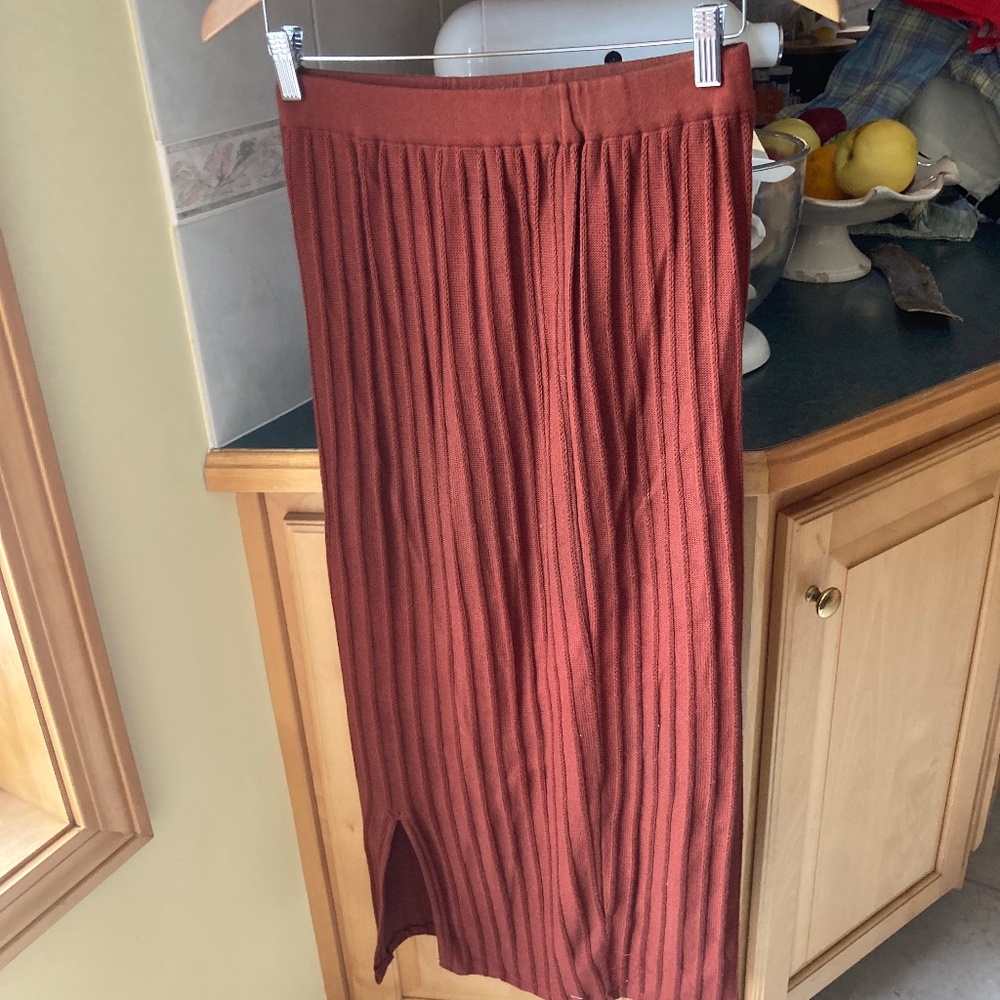 Peruvian Connection Rust Red Tunic/Skirt Set, S - image 2